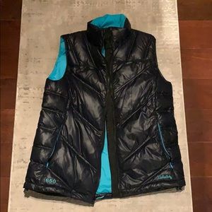 Cabelas 650 navy/blue puffer vest size S